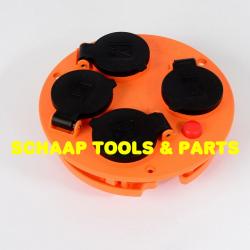 Verdeelplaat met 4 stopcontacten 250V, 16A geaard voor huidig model EZ-winder | EZ-VP4